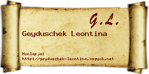 Geyduschek Leontina névjegykártya